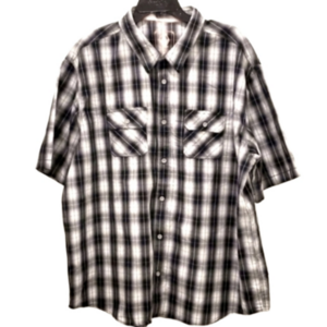 American Work Plaid Shirt Short Sleeve Button Up
